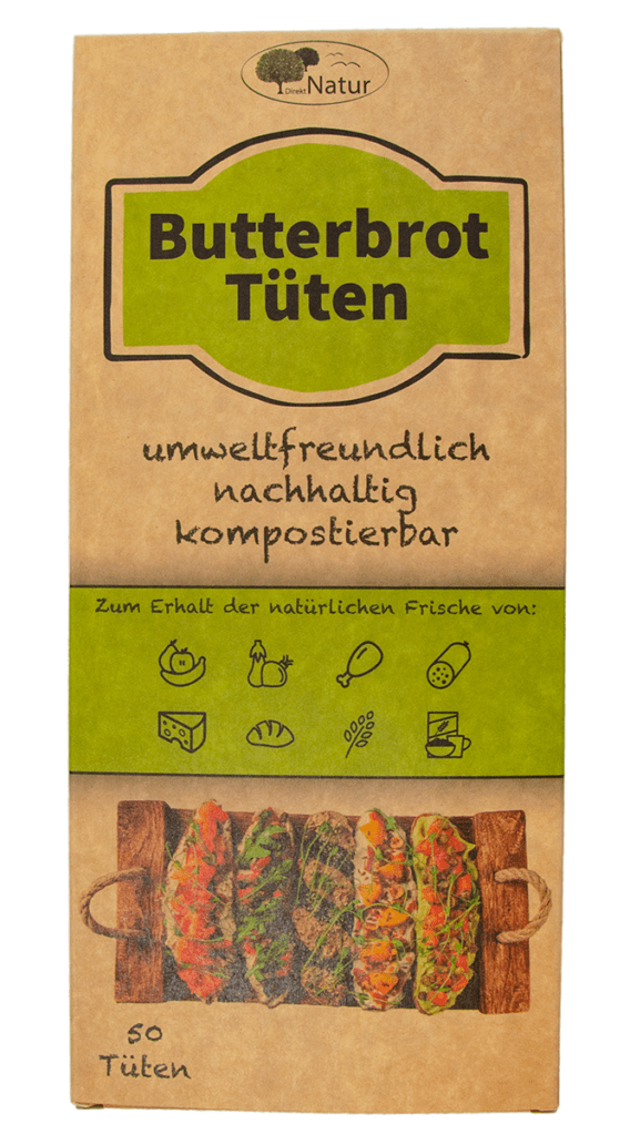 Allerlei Lebensmittel in der Butterbrot Tüte frischhalten